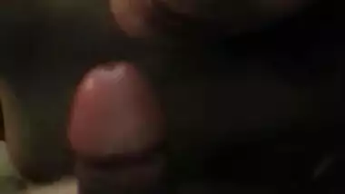 White girl sucks Indian cock and takes cum in mouth