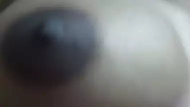 Horny slut topless boob play viral video for customer