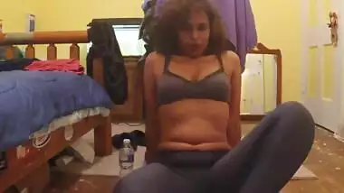 South Indian girl doing butt exercises