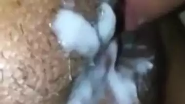 UK Indian milf thick cumshot on pussy close up