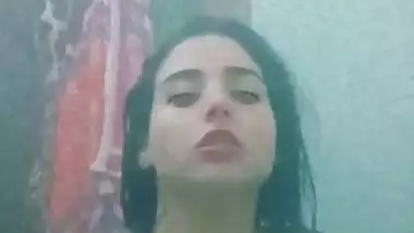 Pakistani girl shower nude bath with boob press