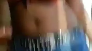 Desi slut showing billibongs to their customer in hotel room
