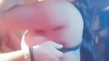 Village big boobs girl exposed topless on cam