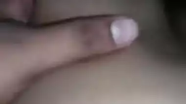 Man touches Indian girlfriend's sex tits and films her XXX vagina
