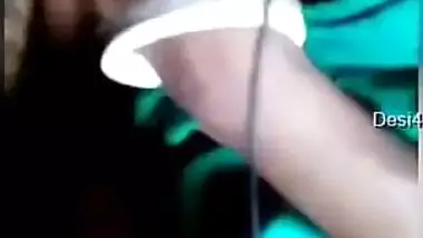 Sexy Desi slut moans when playing with her tits during online show