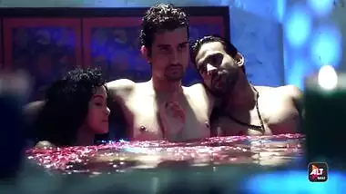 A bisexual couple traps a guy for a threesome