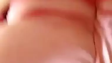 Beautiful sleeping girl boobs pressed by her brother