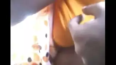 South Indian Tamil Aunty's Boobs groped with blouse in bus