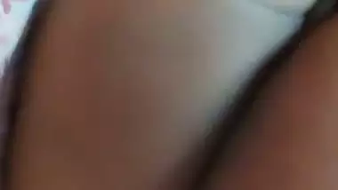 Shemale shows her boobs and wanks her dick
