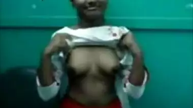 Sexy Bengali teen showing off her boobs to a stranger