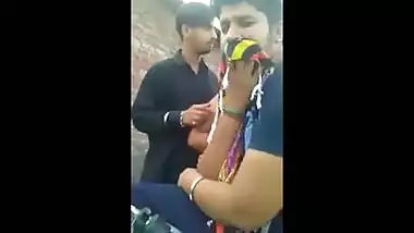 Hot large billibongs desi legal age teenager beauty receives her tits crammed in threesome!