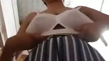 Cute Desi college girl striptease selfie video