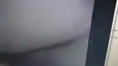 During video chat Desi gal reluctantly flashes BF her medium XXX tits