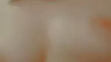 Brown hair girl cute boobs showing selfie MMS