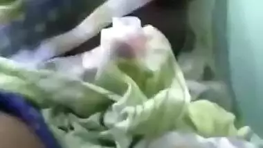 Sexy wife exposing her naked boobs and pussy