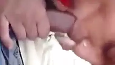 Desi cheating wife engulfing knob of her bf in public