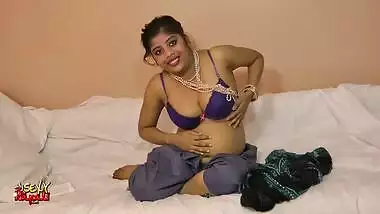 Inside her bedroom she continues her...